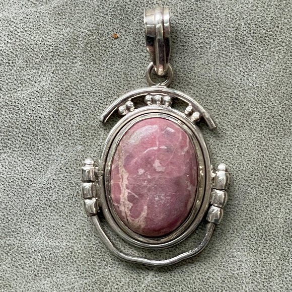 Jewelry - Sterling Silver 925 Pendant Necklace with Natural Stone
